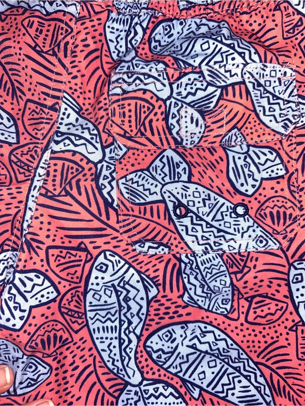 Boys Vineyard Vines Coral Fish Print Swim Shorts
